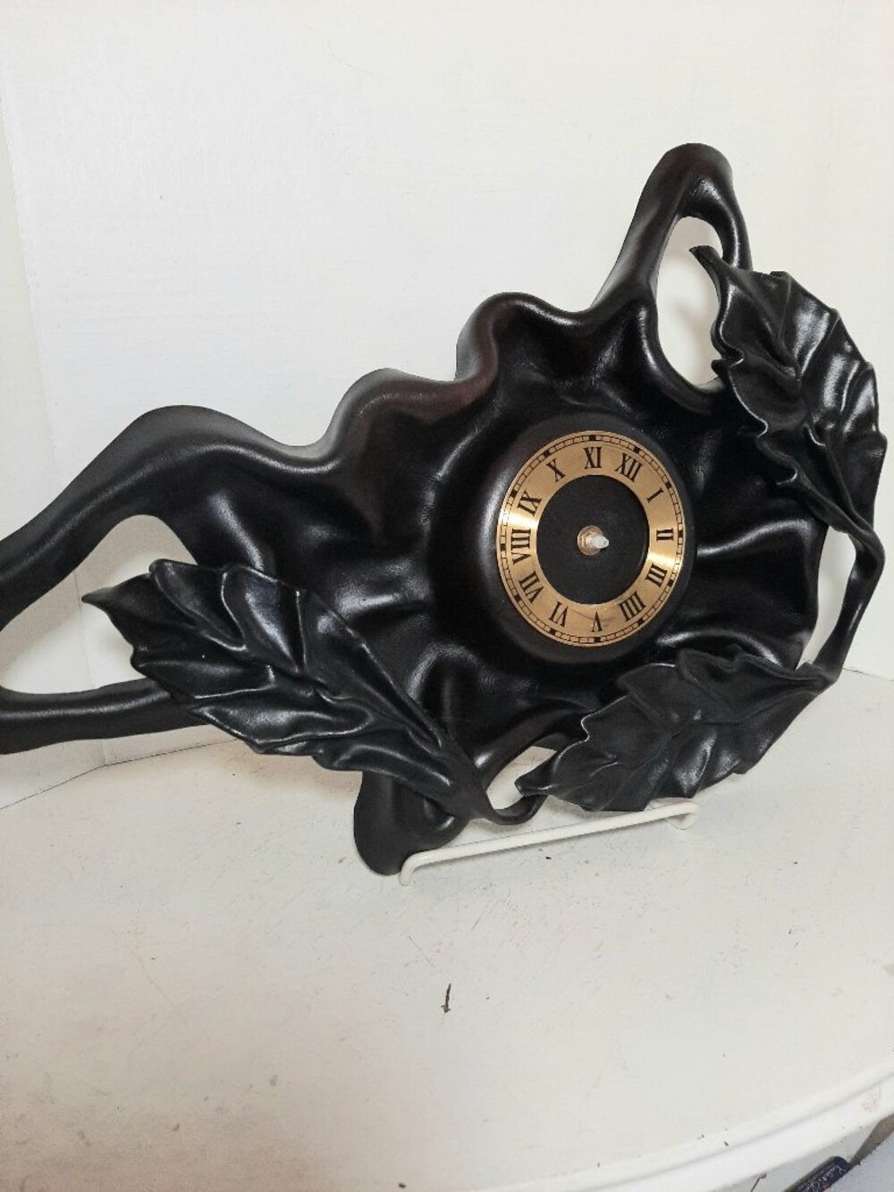 AS IS Gothic Sleepy Hollow Style Leather Wall Clock.